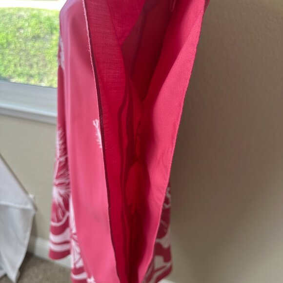 Vintage 70s Hans Jutte Hawaii Kaftan OS Pink Muumuu Dress Hibiscus Floral Hawaii - Picture 6 of 16